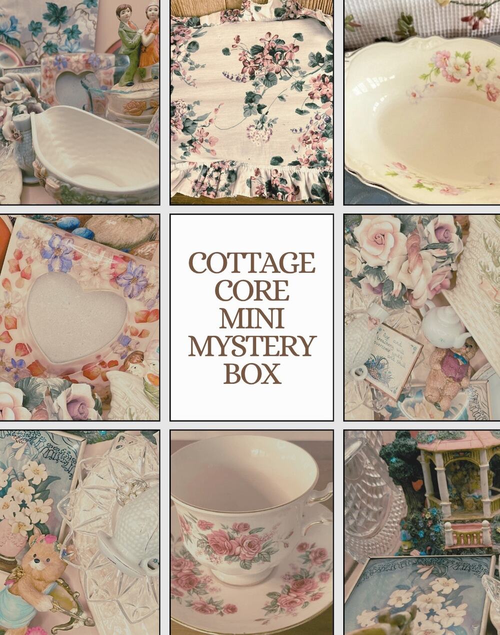 Cottagecore Mini Mystery Box Vintage Lot Shabby Chic Floral Decor 3-5 Items